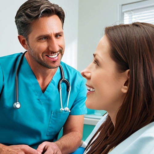 Home 14 **
A serene dental clinic setting showcasing different anesthesia options. Include a dentist explaining options (local anesthesia, conscious sedation, general anesthesia) to a relaxed patient. Focus on conveying a sense of calm and understanding. Keywords: dental implant, anesthesia options, patient comfort, dentist consultation, serene atmosphere.
**