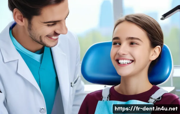 치아 교합 이상 치료와 비용 - A detailed, realistic dental clinic scene showing a French orthodontist adjusting traditional metal ...
