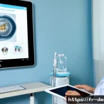 임플란트 수술 전 체크리스트 - Photorealistic French dental clinic consultation before a dental implant procedure, middle-aged Fren...